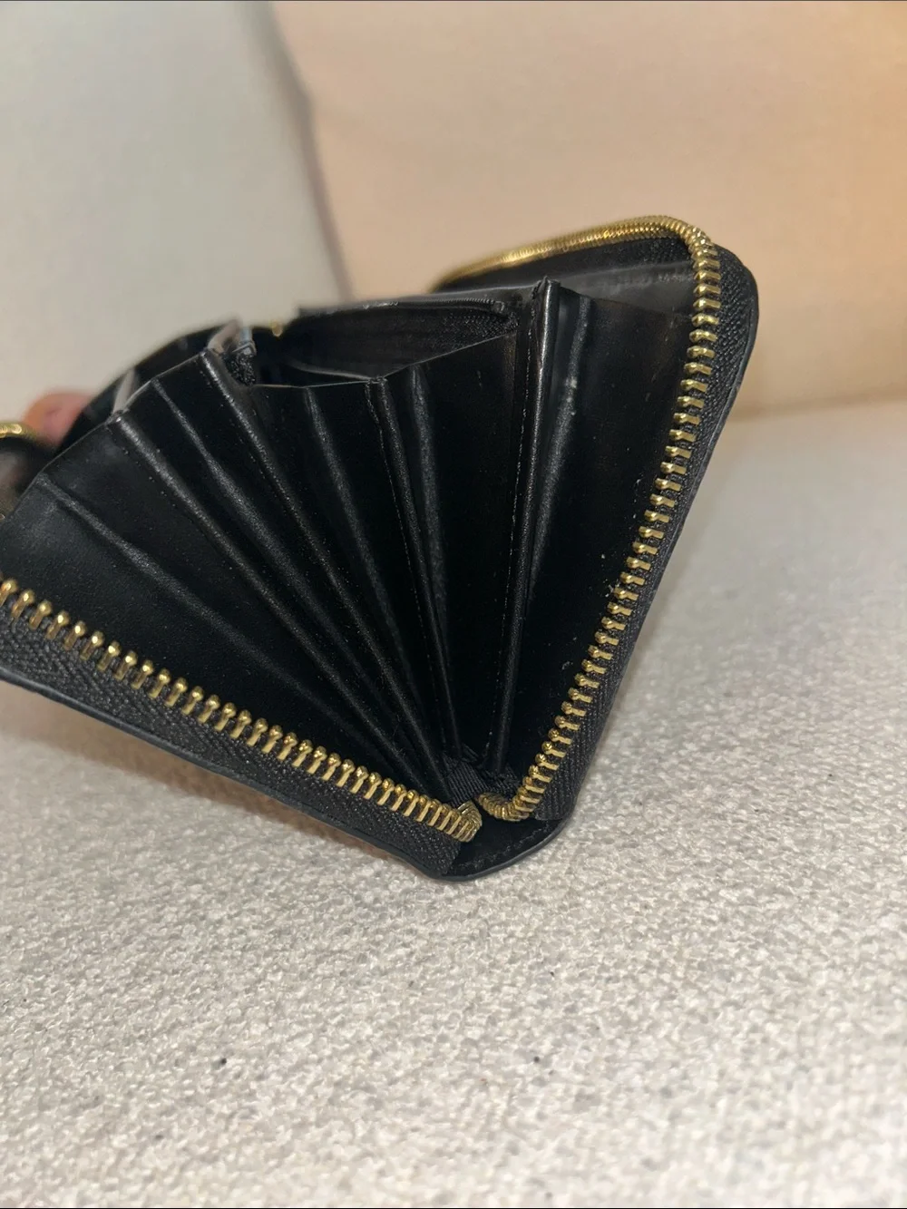 Pinky & Dianne Black Patent Zip-Around Wallet